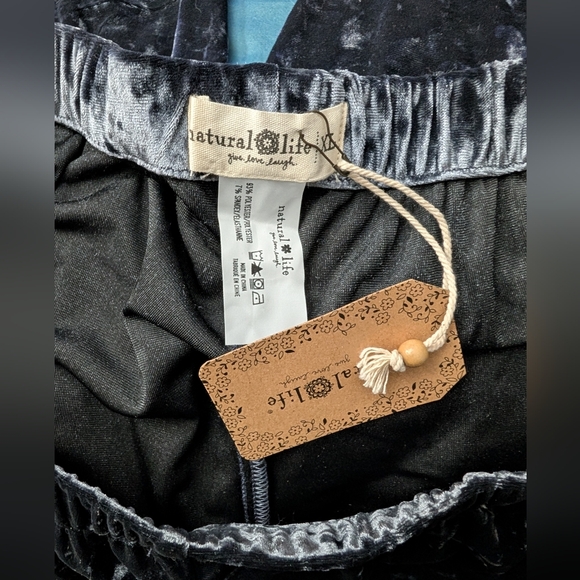 🆕 Women's SIZE XL Natural Life Gray Crushed Velvet Palazzo Pants - Picture 11 of 11